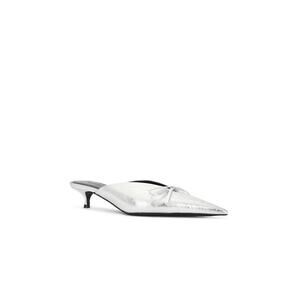 Balenciaga Knife Bow Mule Shoes in Silver 36.5